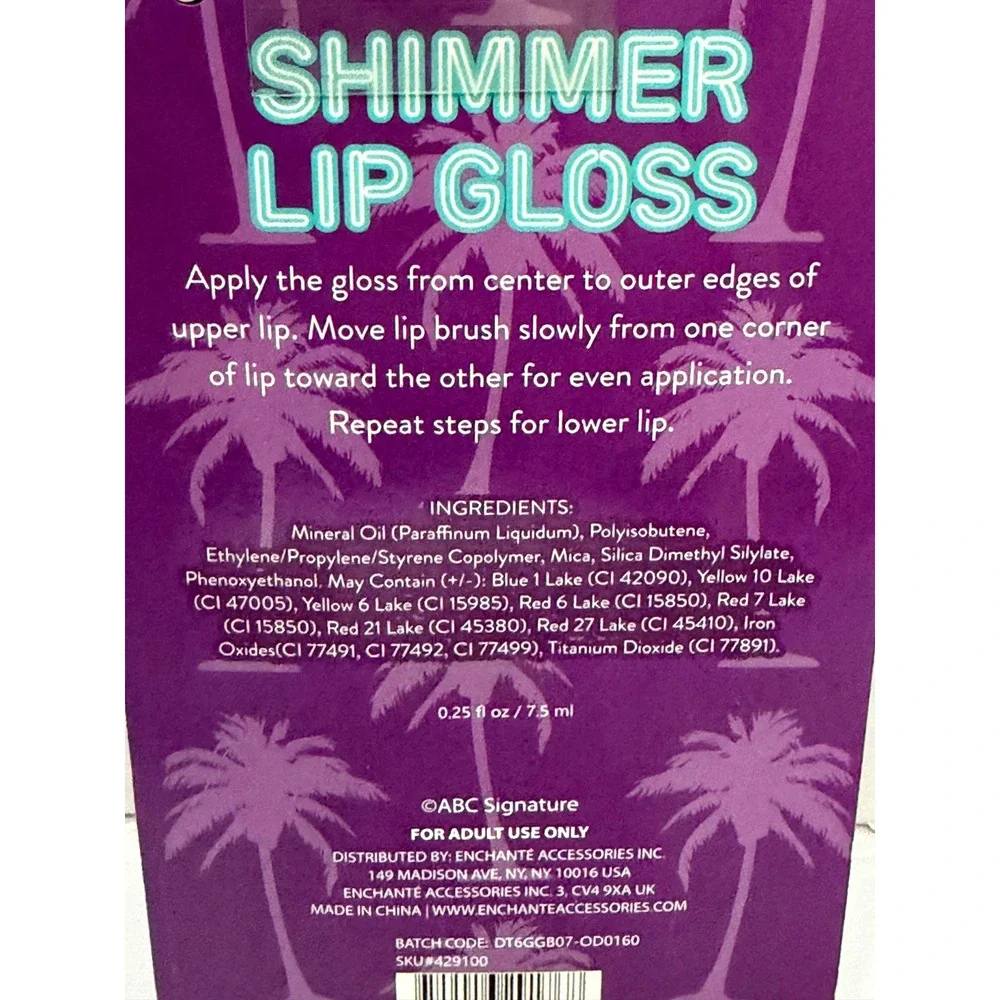 The Golden Girls Dorothy Dew Shimmer Lip Gloss Purple High Shine 0.25oz New